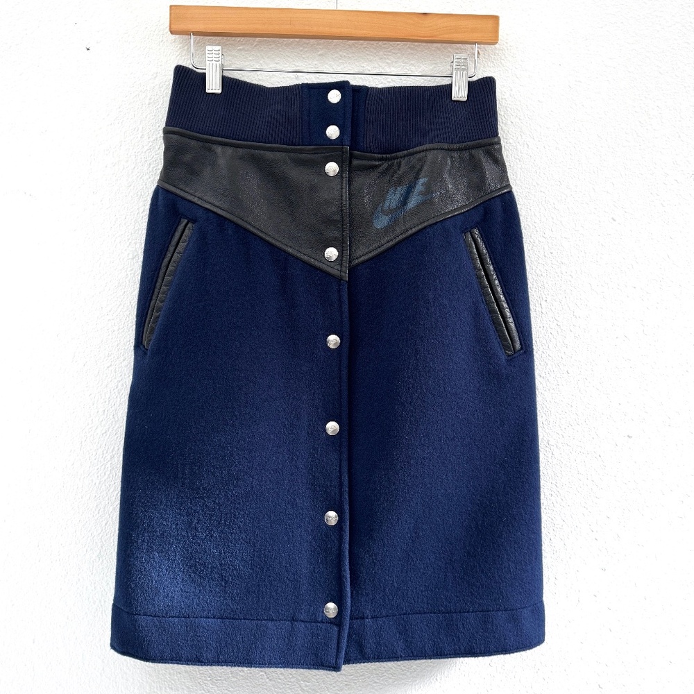 2015 Nike Lab x Sacai Destroyer Wool Skirt - Navy/Black - Small